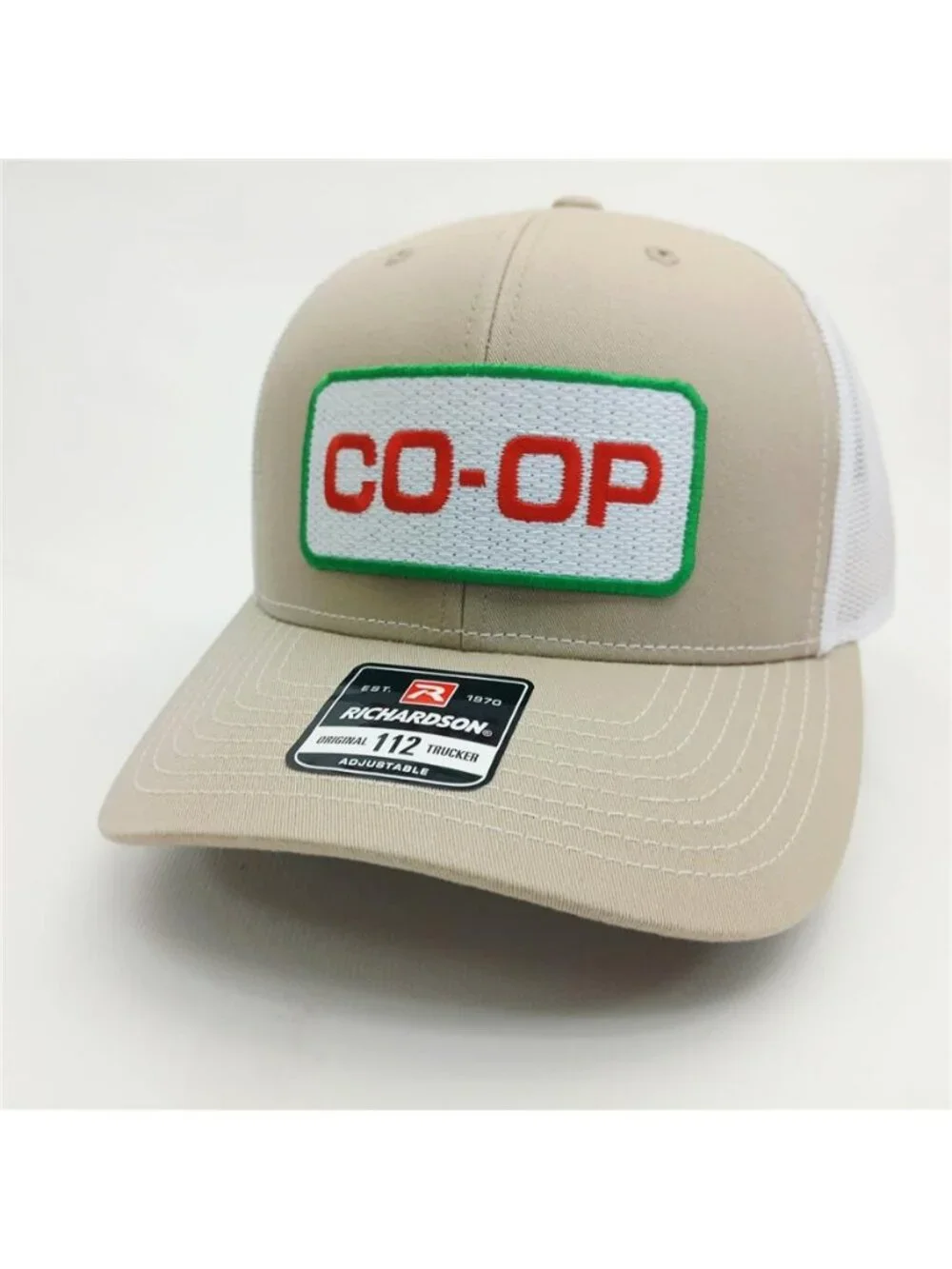 Retro CO-OP Farm Trucker Hat Vintage Agricultural Patch Richardson 112 Cap Khaki